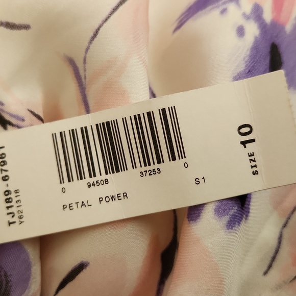 Pendleton Silk Floral Dress Sleeveless In Petal Power White Pink Purple 10 NWT - Picture 13 of 13